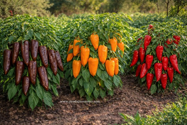 Domaća Miks paprika (čokoladno, narandžasto, crvena)
